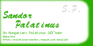 sandor palatinus business card